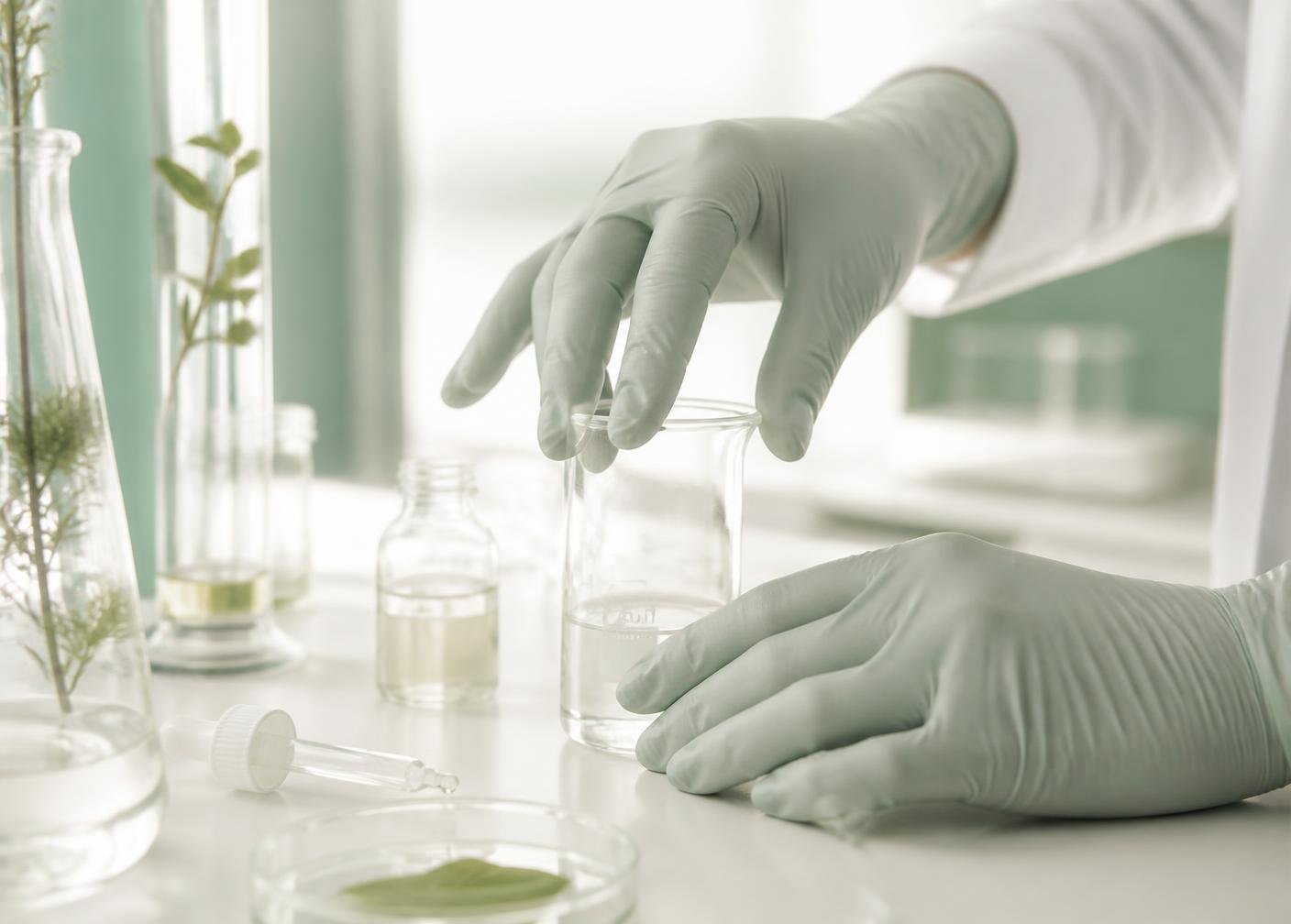 Laboratory glassware in a controlled environment